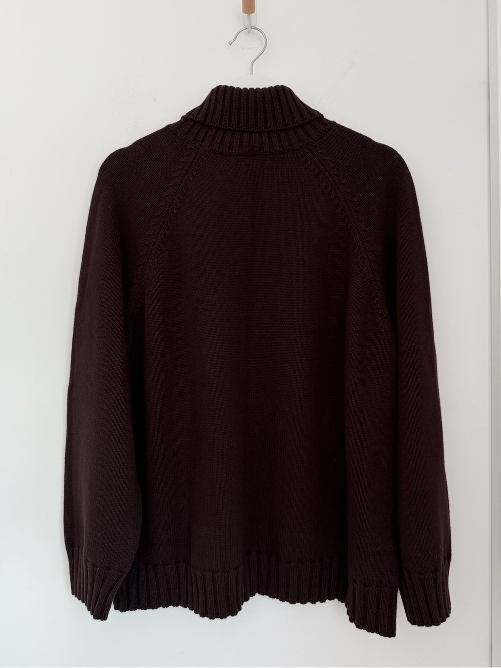 Donni Cotton Cashmere Turtleneck Sweater Brown Espresso - Picture 7 of 12